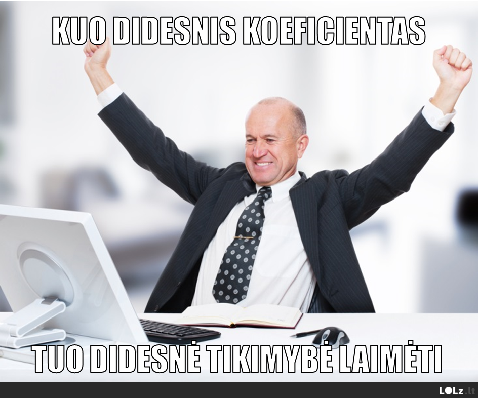 Naujokas lažybose - apie koeficientus